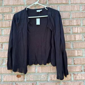 Black Open Front Cardigan